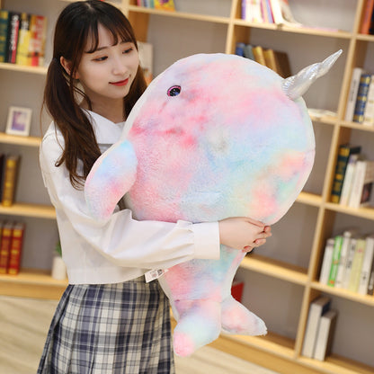 Cartoon Colorful Narwhal Plush Doll 1617448325291