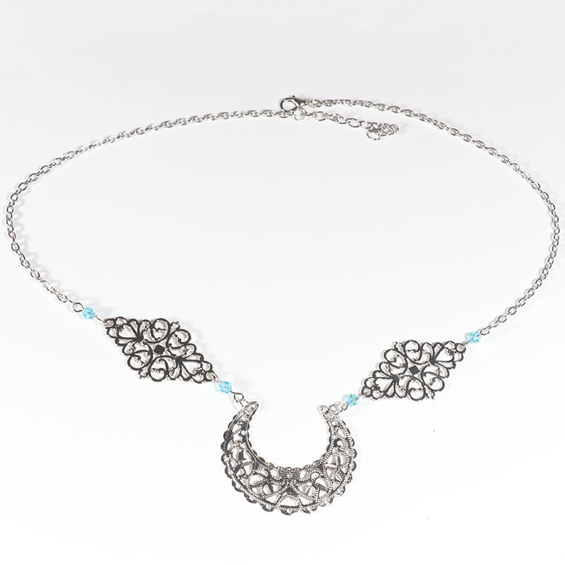 Hollow Out Moon Diamond Hair Chain