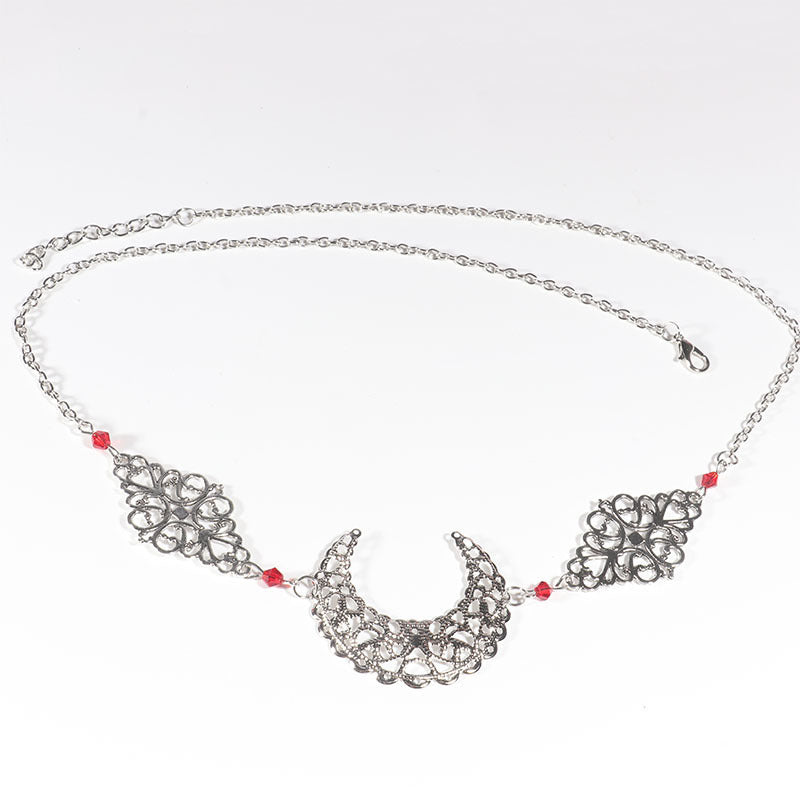 Hollow Out Moon Diamond Hair Chain