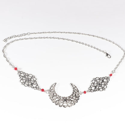Hollow Out Moon Diamond Hair Chain
