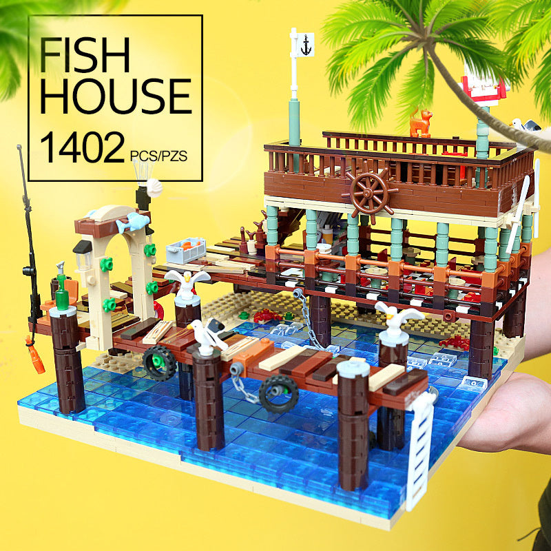 Blocks Bricks Old Fishing House Series Captain's Wharf Toys For Kids Christmas Gifts 1617591812841