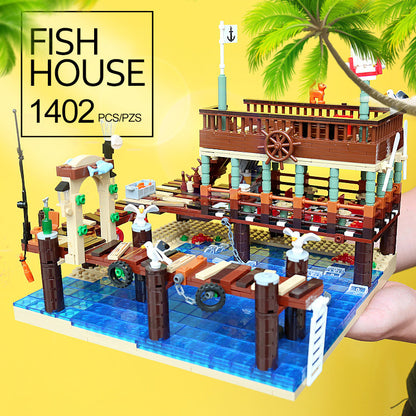 Blocks Bricks Old Fishing House Series Captain's Wharf Toys For Kids Christmas Gifts 1617591812841