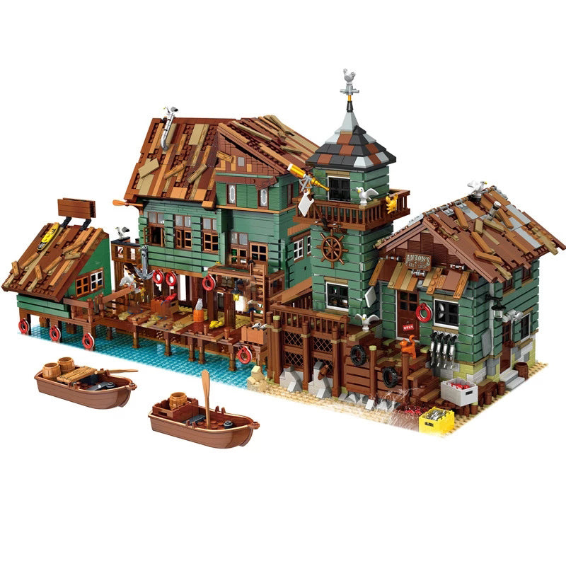 Blocks Bricks Old Fishing House Series Captain's Wharf Toys For Kids Christmas Gifts 1617591812858