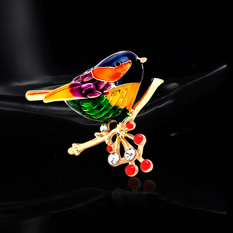 Fashion Brooch  With Diamonds And Dripping Oil Lark Brooch 1617602099015