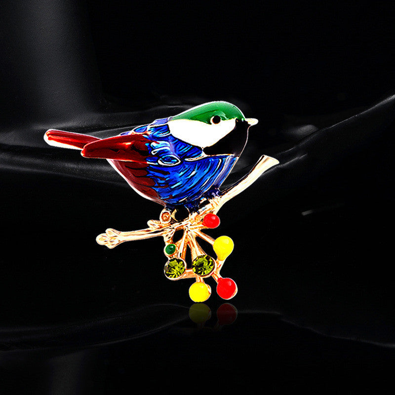 Fashion Brooch  With Diamonds And Dripping Oil Lark Brooch 1617602099019