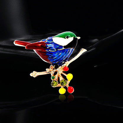 Fashion Brooch  With Diamonds And Dripping Oil Lark Brooch 1617602099019