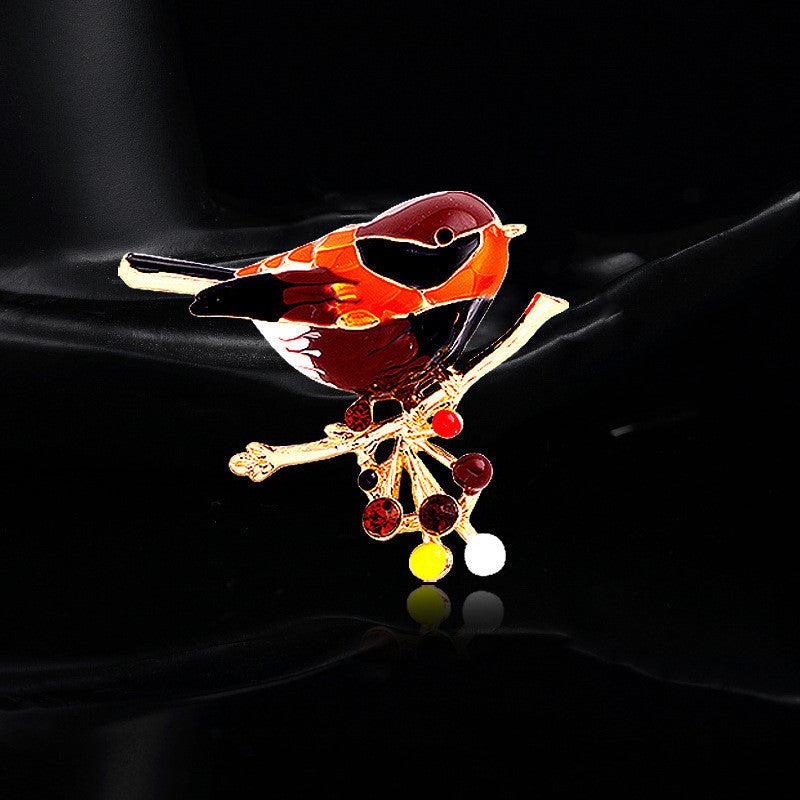 Fashion Brooch  With Diamonds And Dripping Oil Lark Brooch 1617602099021