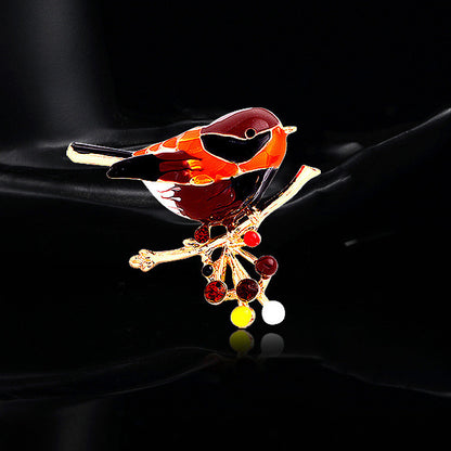 Fashion Brooch  With Diamonds And Dripping Oil Lark Brooch 1617602099021