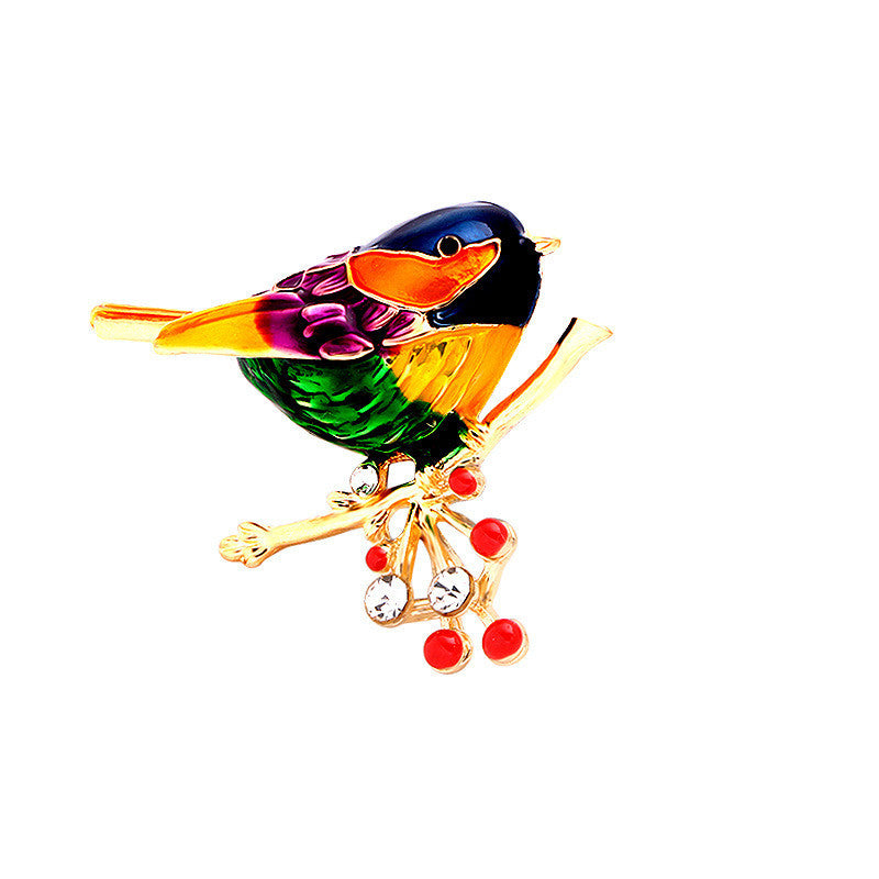 Fashion Brooch  With Diamonds And Dripping Oil Lark Brooch 1617602099023