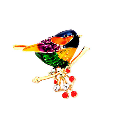 Fashion Brooch  With Diamonds And Dripping Oil Lark Brooch 1617602099023