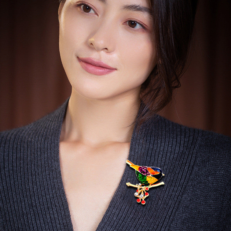 Fashion Brooch  With Diamonds And Dripping Oil Lark Brooch 1617602099025