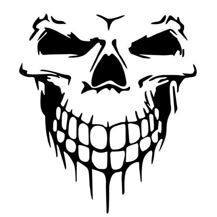 Hood Sticker Side Door Sticker Skull Head Reflective Car Sticker 1617608026288
