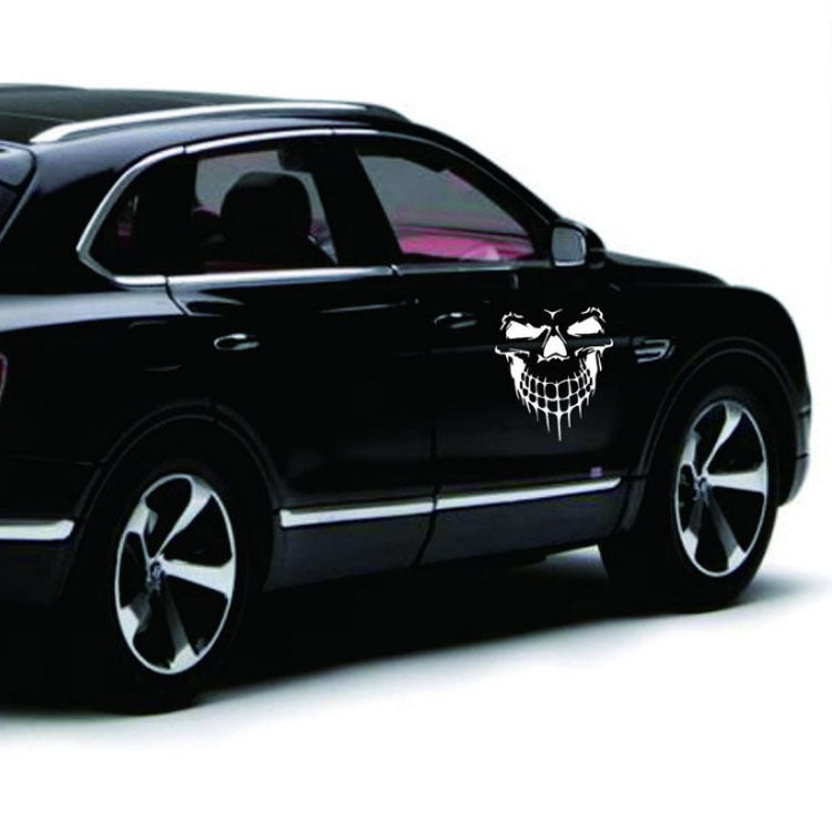 Hood Sticker Side Door Sticker Skull Head Reflective Car Sticker 1617608032354