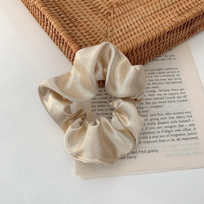 French Girl Silky Satin Large Intestine Ring Ins Korea Tie Hair Rubber Band Hair Rope Hair Ring Ponytail Head Rope Hair Acces