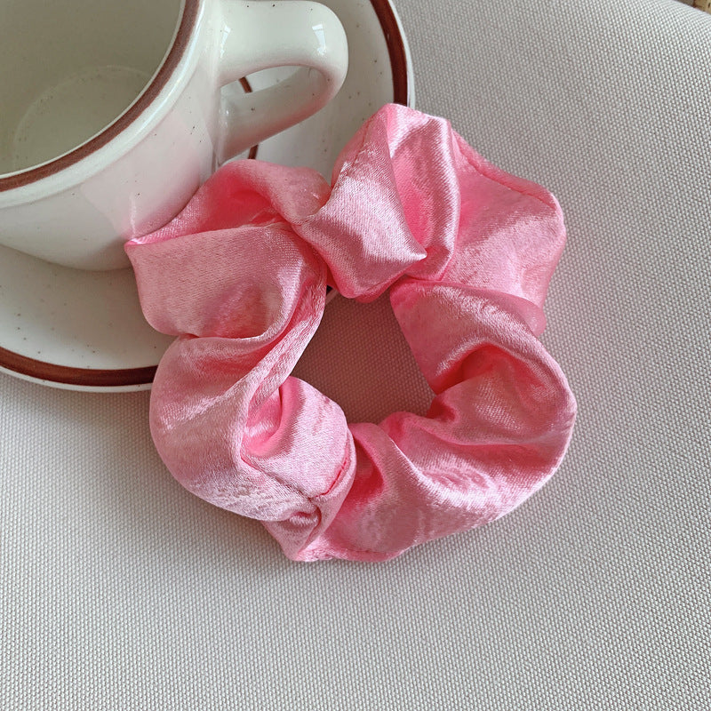 French Girl Silky Satin Large Intestine Ring Ins Korea Tie Hair Rubber Band Hair Rope Hair Ring Ponytail Head Rope Hair Acces