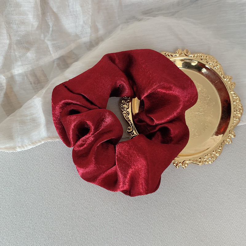 French Girl Silky Satin Large Intestine Ring Ins Korea Tie Hair Rubber Band Hair Rope Hair Ring Ponytail Head Rope Hair Acces