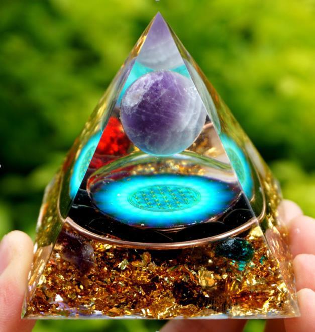 Pyramid Of Ogan Ornaments Natural Crystal Gravel Energy Tower 1617687209189