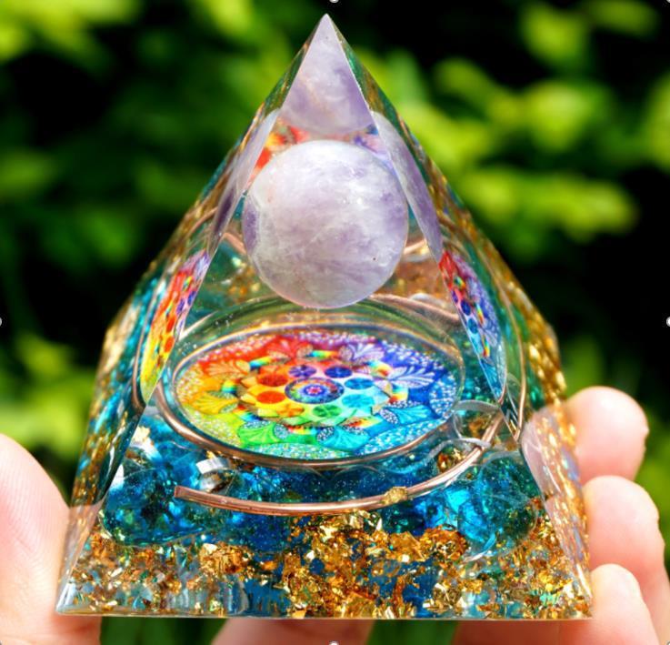 Pyramid Of Ogan Ornaments Natural Crystal Gravel Energy Tower 1617687209215
