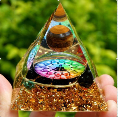 Pyramid Of Ogan Ornaments Natural Crystal Gravel Energy Tower 1617687236488