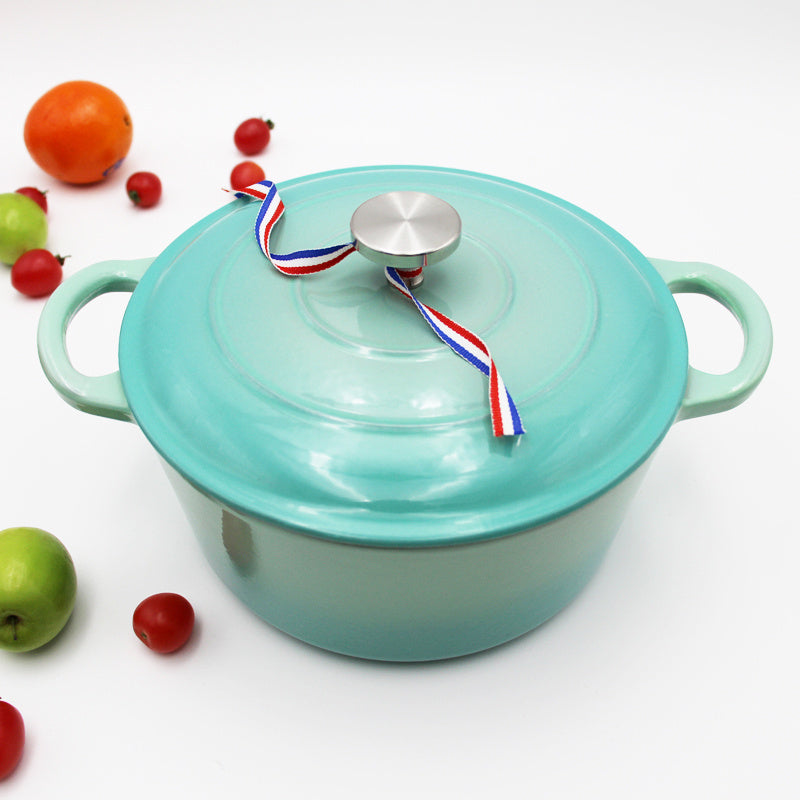 Export LINTORE cast iron enamel pot 23cm healthy uncoated stew pot Mummy pot soup health pot 1617705973918