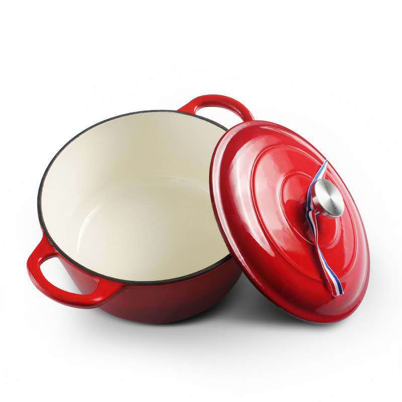 Export LINTORE cast iron enamel pot 23cm healthy uncoated stew pot Mummy pot soup health pot 1617705973927