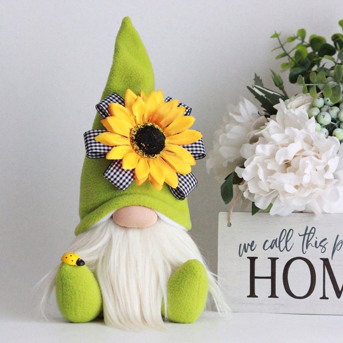 Sunflower Bumble Bee Striped Gnome Scandinavian Honey Bee Elfs Home Decorative Plush Doll Figurines Faceless Doll Ornament 16