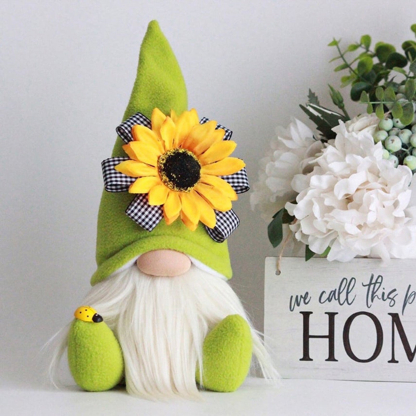 Sunflower Bumble Bee Striped Gnome Scandinavian Honey Bee Elfs Home Decorative Plush Doll Figurines Faceless Doll Ornament 16