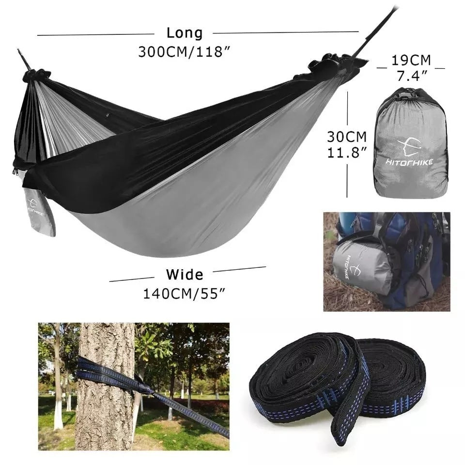 Backpacking Hammock - Portable Nylon Parachute Outdoor Double Hammock 1617772515523