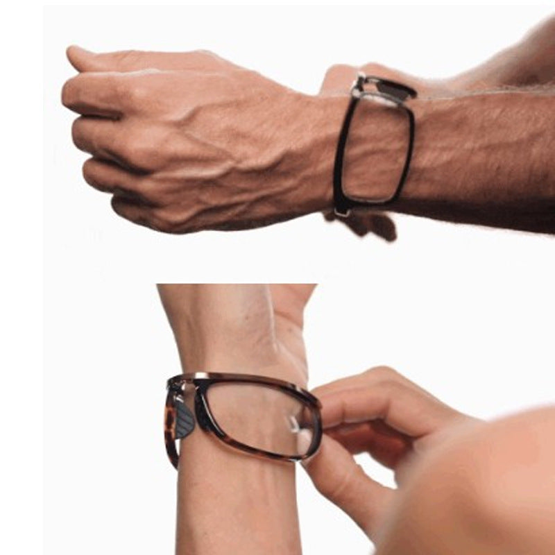 High Quality Slap On Wrist Folding Reading Glasses Wrist Watch Glasses Magnet hanging neck to Carry Presbyopia Glasses 1.5 2.