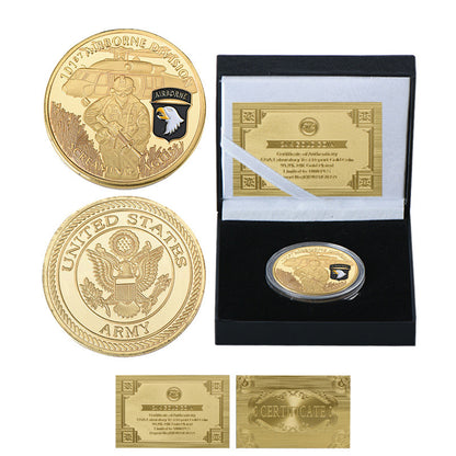 United States Screaming Army 101st Airborne Division Gold Plated Souvenir Coin 1617787025195