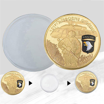 United States Screaming Army 101st Airborne Division Gold Plated Souvenir Coin 1617787025201