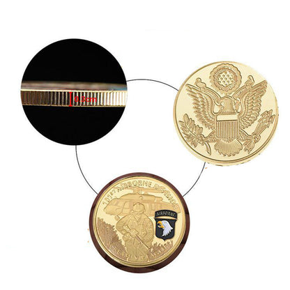 United States Screaming Army 101st Airborne Division Gold Plated Souvenir Coin 1617787025207