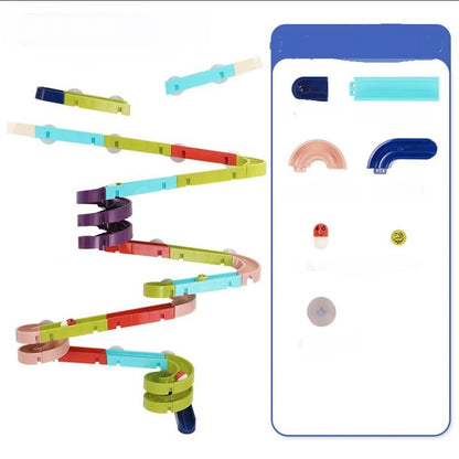 DIY Baby Bath Toys Wall Suction Cup Marble Race Run Track Bathroom Bathtub Kids Play Water Games Toy Set 1617790893675