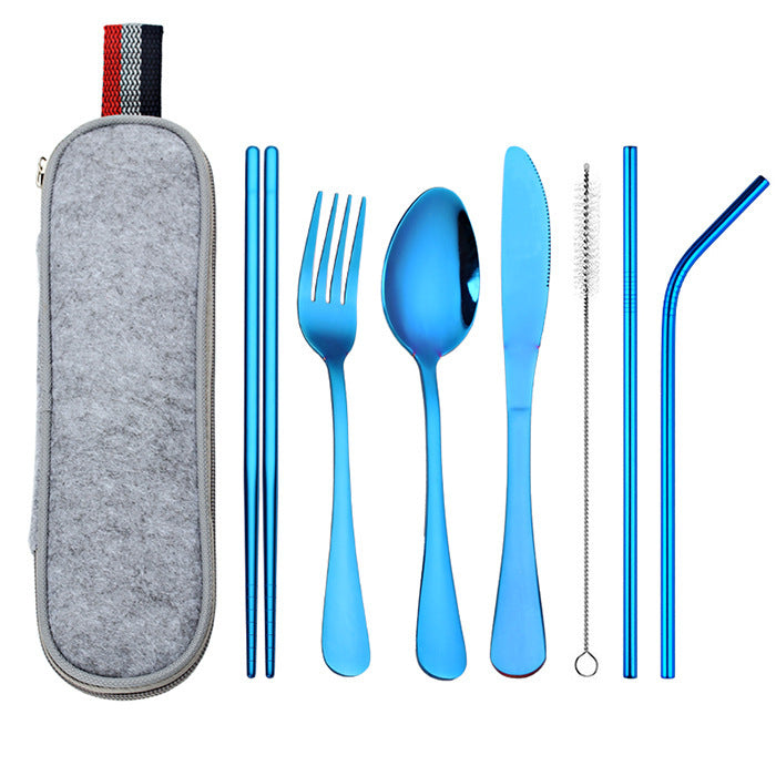 Stainless Steel Travel Carrying Case Outdoor Cutlery Set 1617795930128