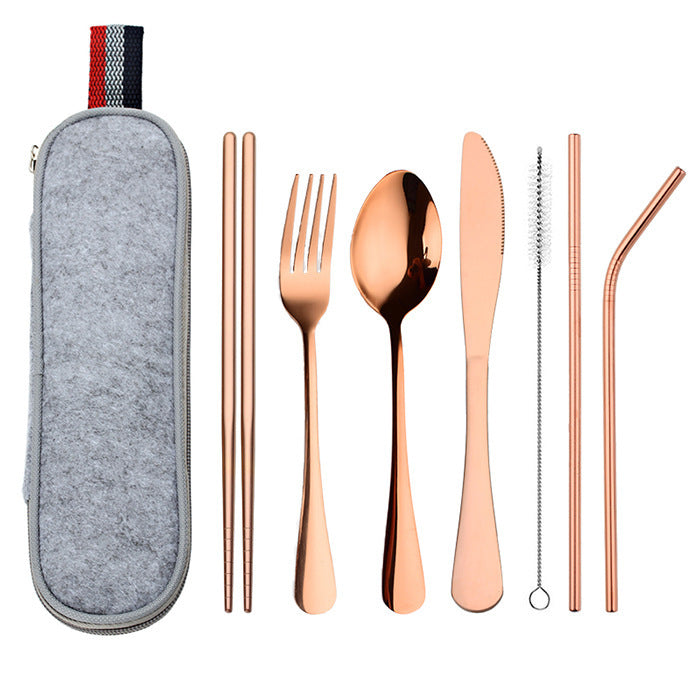 Stainless Steel Travel Carrying Case Outdoor Cutlery Set 1617795930144