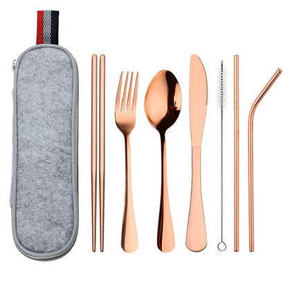 Stainless Steel Travel Carrying Case Outdoor Cutlery Set 1617795930144