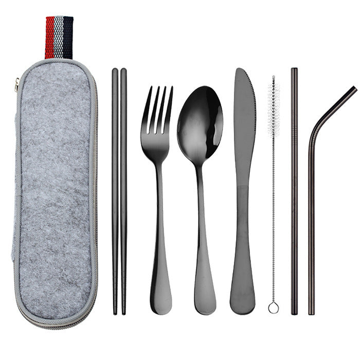 Stainless Steel Travel Carrying Case Outdoor Cutlery Set 1617795930150