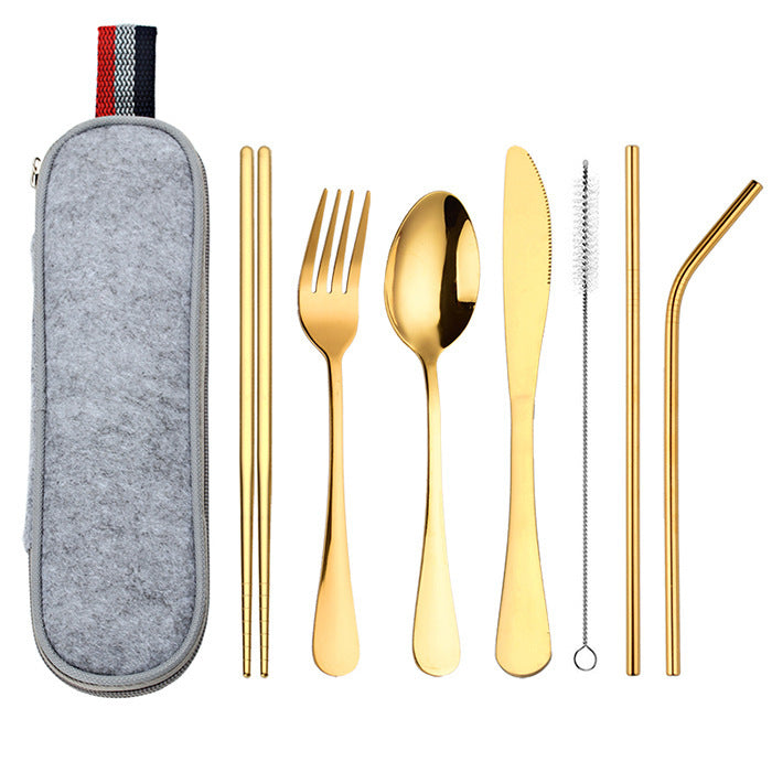 Stainless Steel Travel Carrying Case Outdoor Cutlery Set 1617795930153