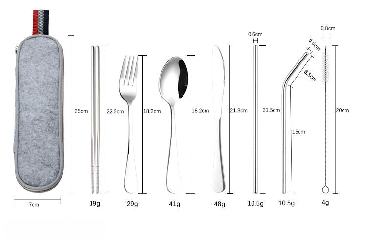 Stainless Steel Travel Carrying Case Outdoor Cutlery Set 1617795930422