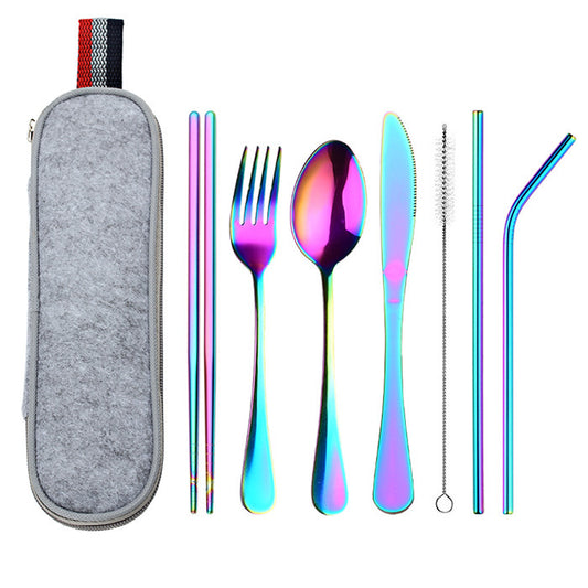 Stainless Steel Travel Carrying Case Outdoor Cutlery Set 1617795930437