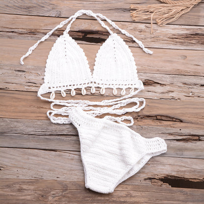 Hollow Shell Top Hand-Woven Bikini Outdoor 1617860467707