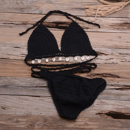 Hollow Shell Top Hand-Woven Bikini Outdoor 1617860467999