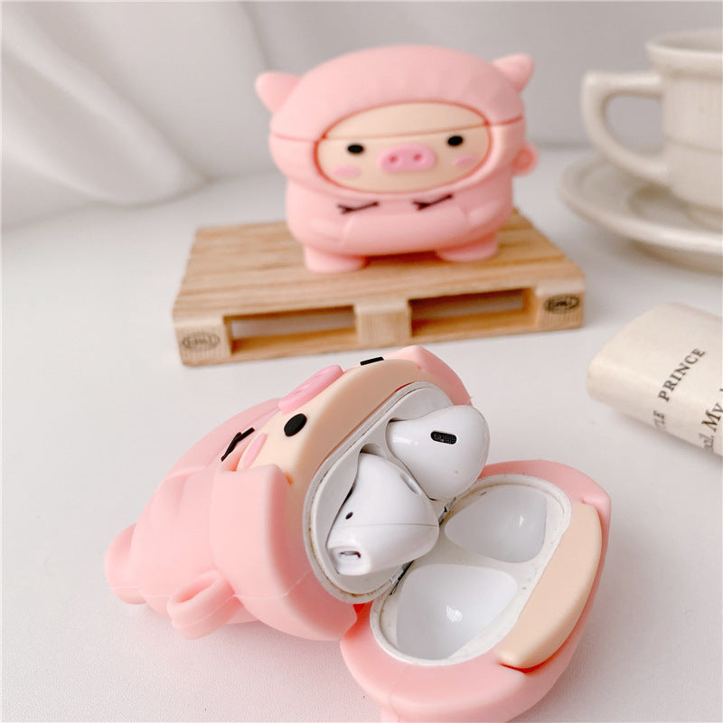 Compatible with Apple, Compatible with Apple , Cochon mignon pour AirPods 1 2 Pro Case Cartoon Rose Pet Box Soft 161786234383