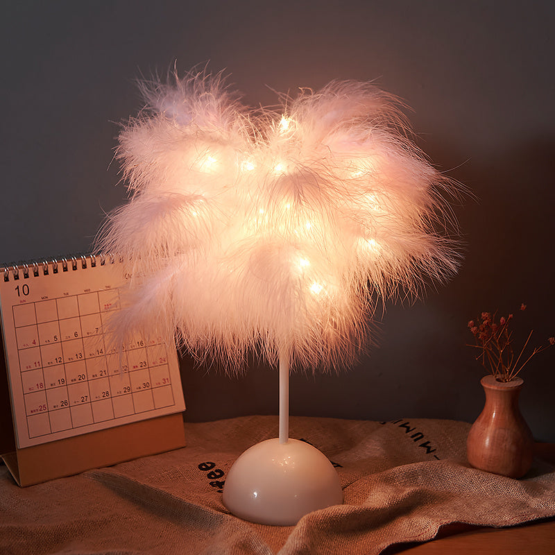 Feather Lamp Nordic Desk Lamp European-Style Bedroom Bedside Feather Table Lamp Night Light Table Lamp Decoration Modern 1617