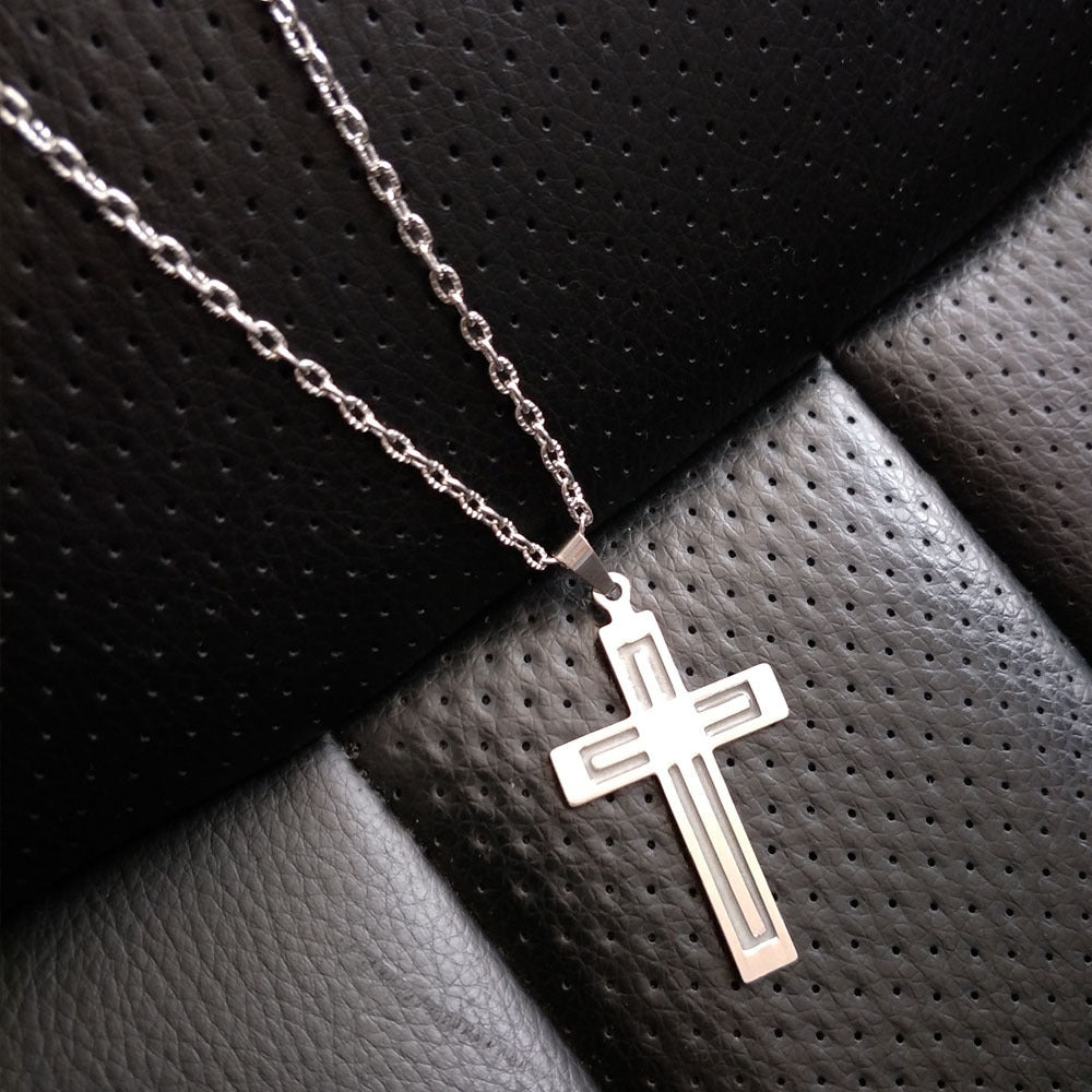 Glowing Necklace CROSS Necklace Stainless Steel 1617869140450
