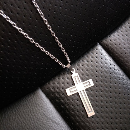 Glowing Necklace CROSS Necklace Stainless Steel 1617869140450