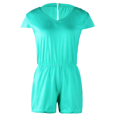 Ladies V Neck Sleeveless Jumpsuit Sexy Beach Jumpsuit 1617871176852