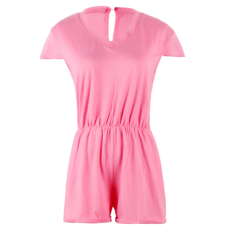 Ladies V Neck Sleeveless Jumpsuit Sexy Beach Jumpsuit 1617871177151