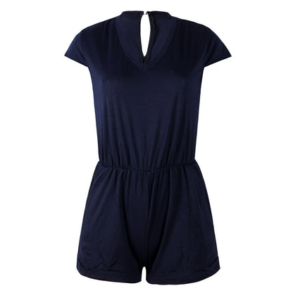 Ladies V Neck Sleeveless Jumpsuit Sexy Beach Jumpsuit 1617871177153
