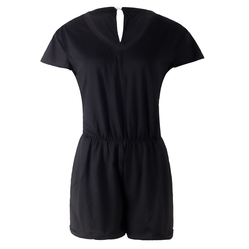 Ladies V Neck Sleeveless Jumpsuit Sexy Beach Jumpsuit 1617871177157